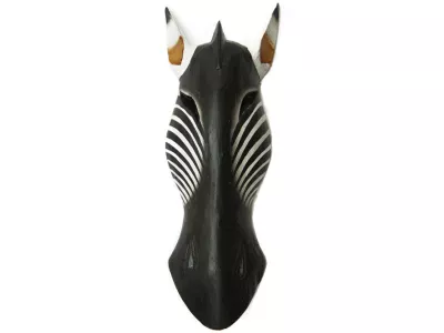 Rzeźba Maska 60cm Drewno ZEBRA - Rękodzieło Orient